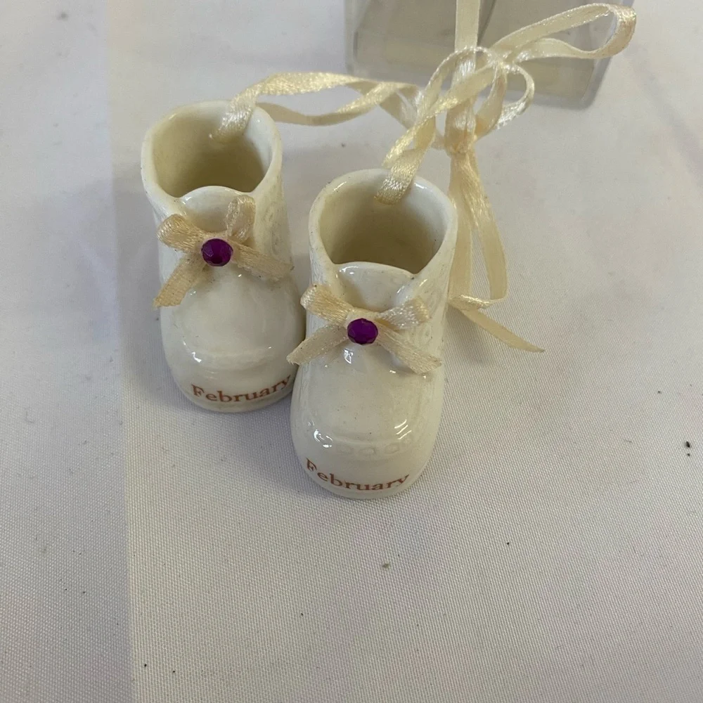 February Birthstone Baby Booties Ornament (DY)